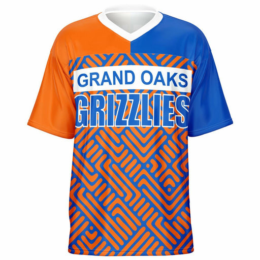 Grand Oaks Grizzlies football jersey -  ghost view - front