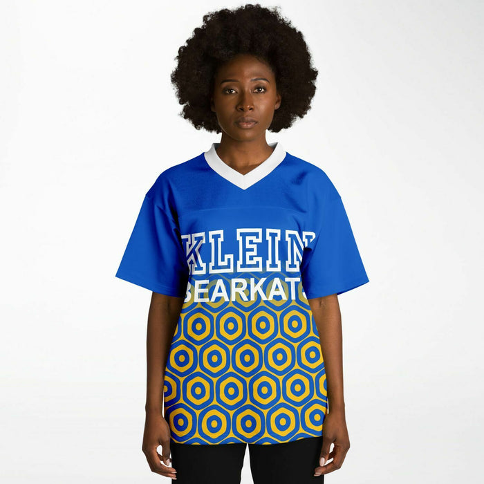 Black woman wearing Klein Bearkats football Jersey