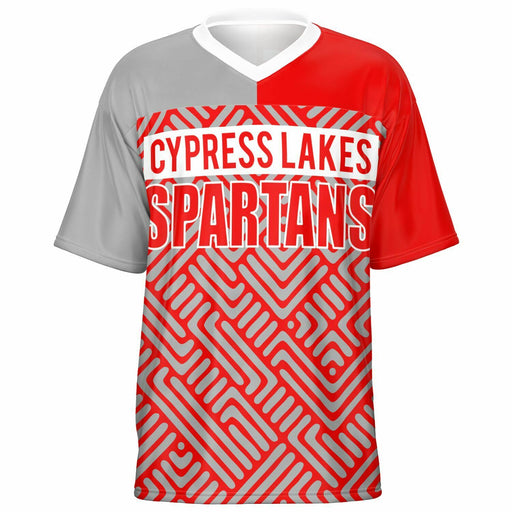 Cypress Lakes Spartans football jersey -  ghost view - front