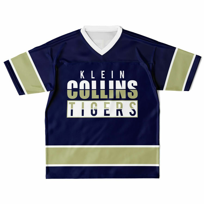 Klein Collins Tigers football jersey laying flat - front  13