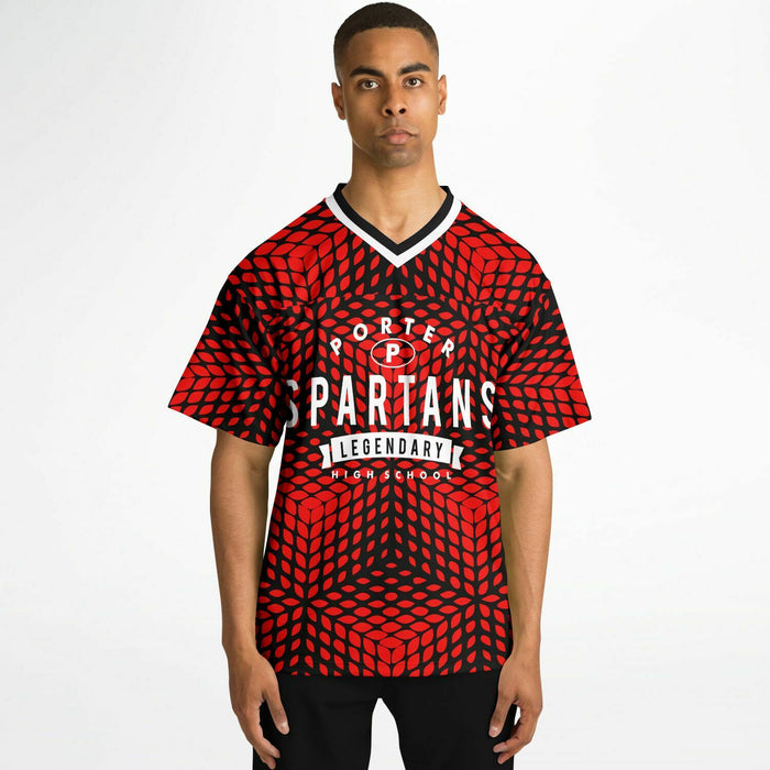 Black man wearing Porter Spartans High School football Jersey