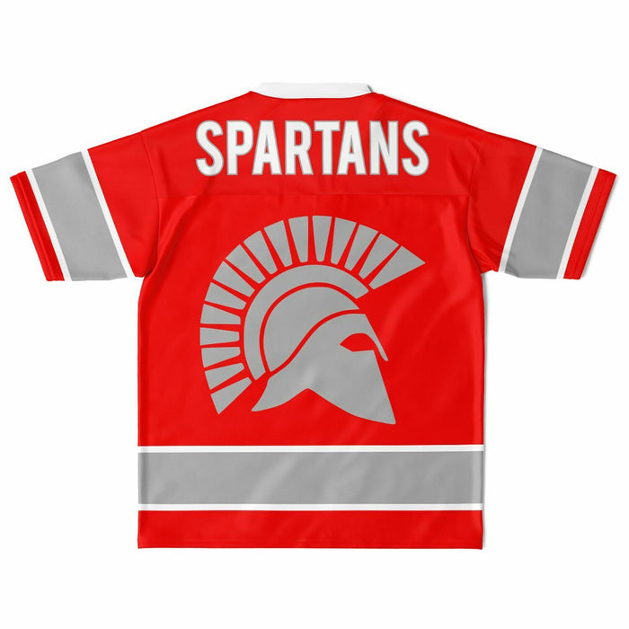 Cypress Lakes Spartans football jersey laying flat - back