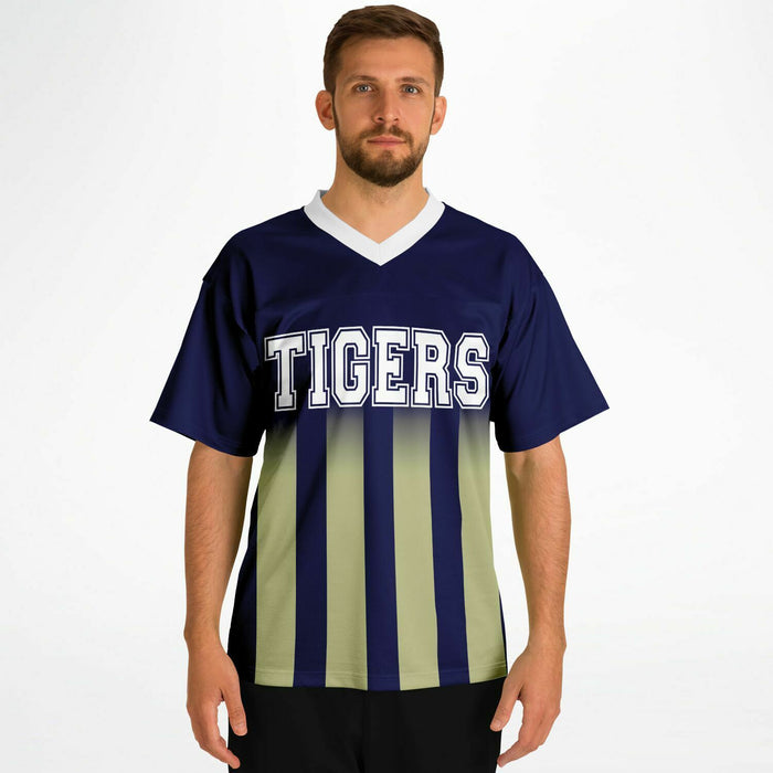 Man wearing Klein Collins Tigers football jersey 14