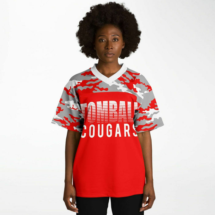 Black woman wearing Tomball Cougars High School football Jersey