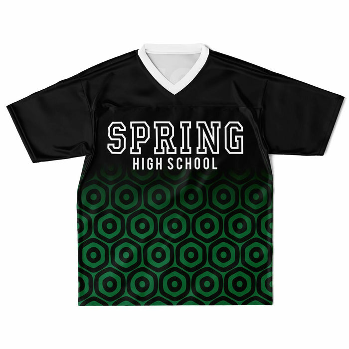 Spring Lions High School football jersey laying flat - front 