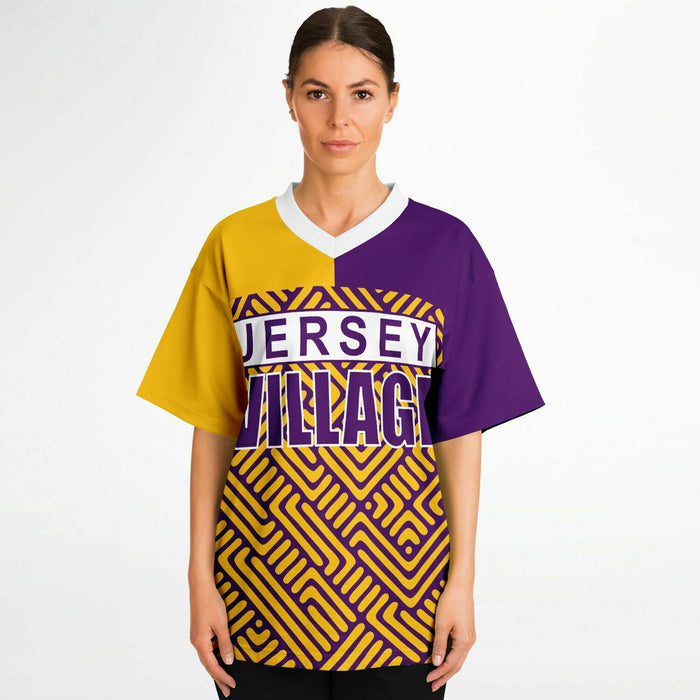 Women wearing Jersey Village Falcons football jersey