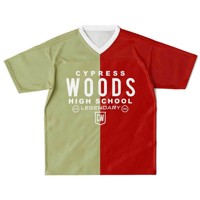 Cypress Woods Wildcats football jersey laying flat - front  04