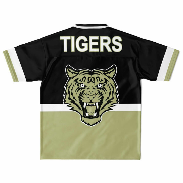 Conroe Tigers football jersey laying flat - back 10