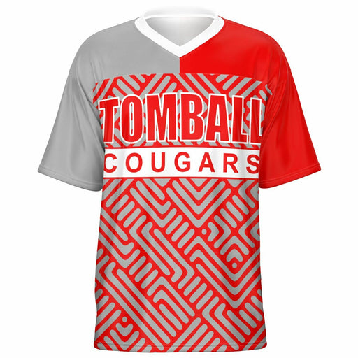 Tomball Cougars High School football jersey -  ghost view - front