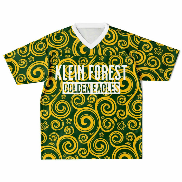 Klein Forest Eagles football jersey laying flat - front 