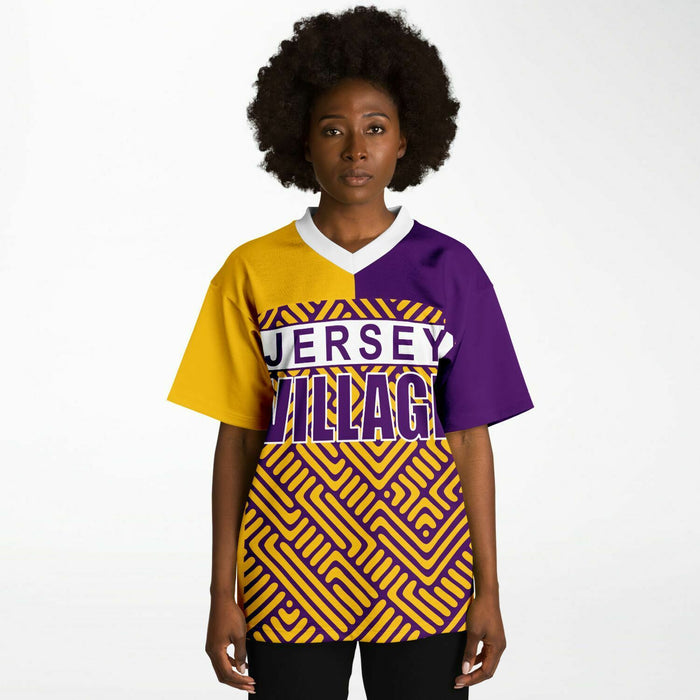 Black woman wearing Jersey Village Falcons football Jersey