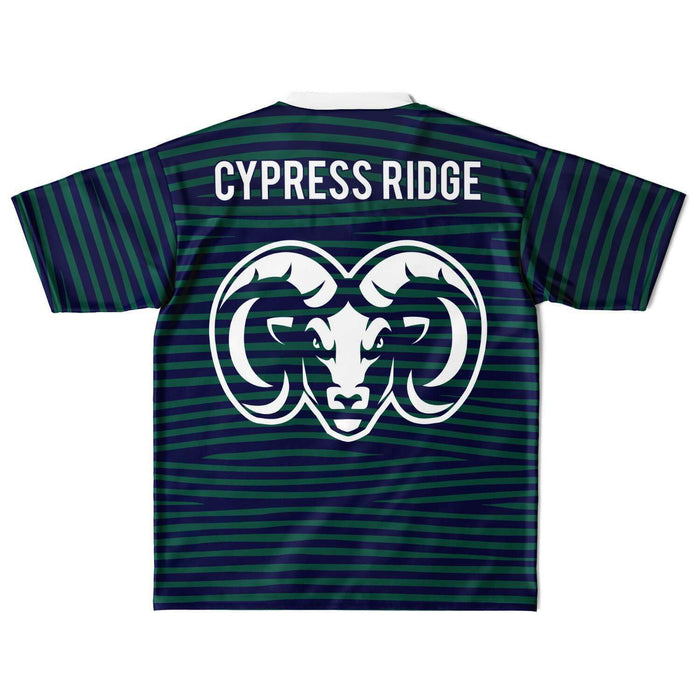 Cypress Ridge Rams football jersey laying flat - back