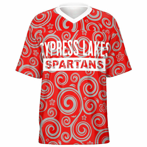 Cypress Lakes Spartans football jersey -  ghost view - front