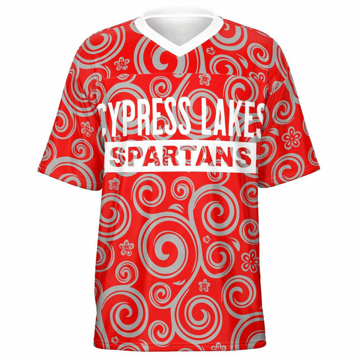 Cypress Lakes Spartans football jersey -  ghost view - front