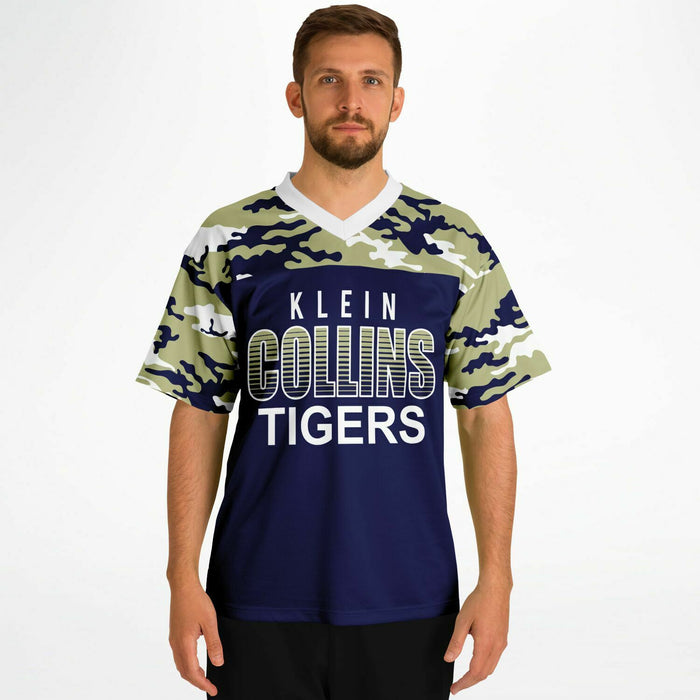 Man wearing Klein Collins Tigers football jersey 08