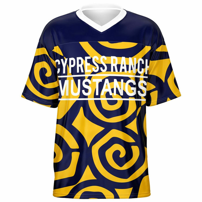 Cypress Ranch Mustangs football jersey -  ghost view - front