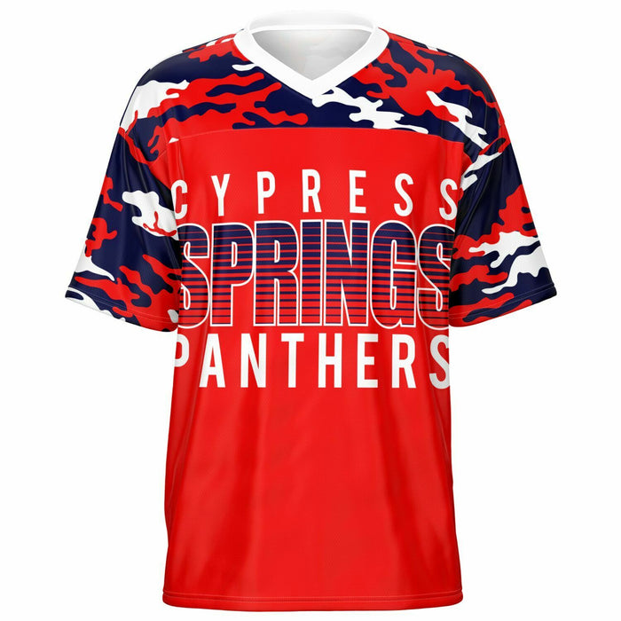 Cypress Springs Panthers football jersey -  ghost view - front