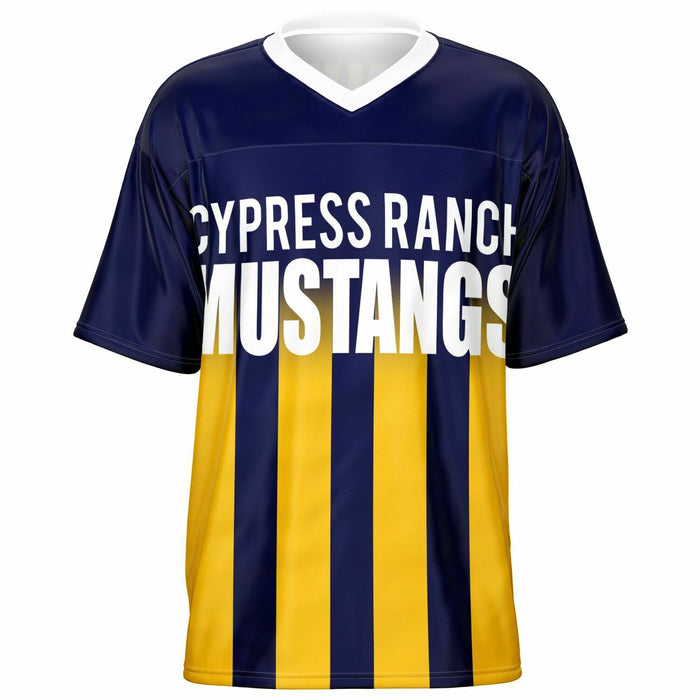 Cypress Ranch Mustangs football jersey -  ghost view - front