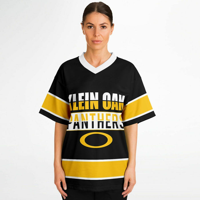 Women wearing Klein Oak Panthers football jersey