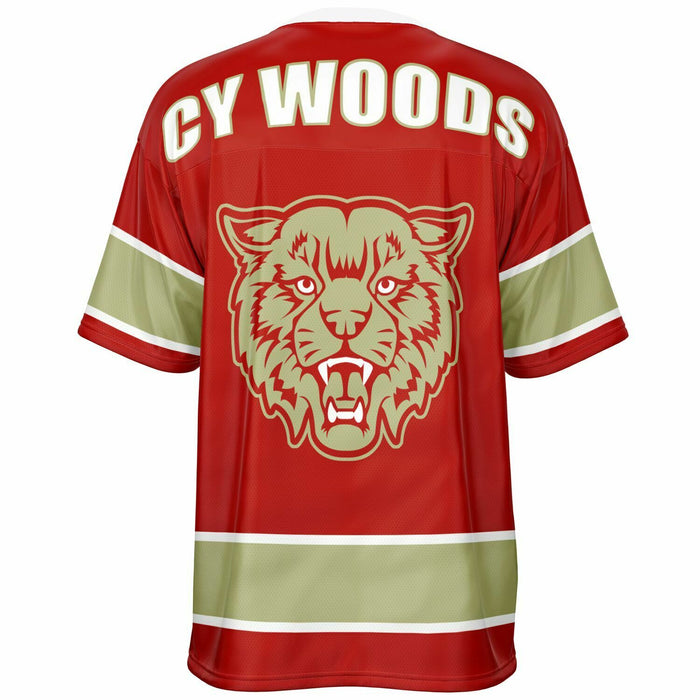 Cypress Woods Wildcats football jersey -  ghost view - back 13