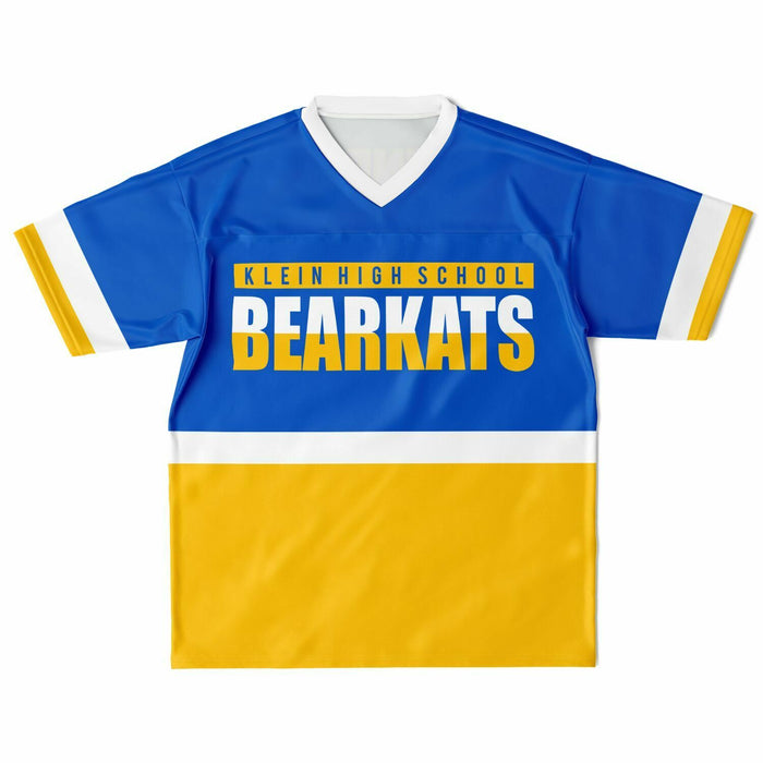 Klein Bearkats football jersey laying flat - front 