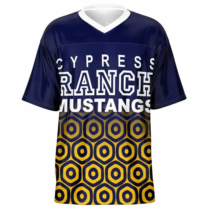 Cypress Ranch Mustangs football jersey -  ghost view - front