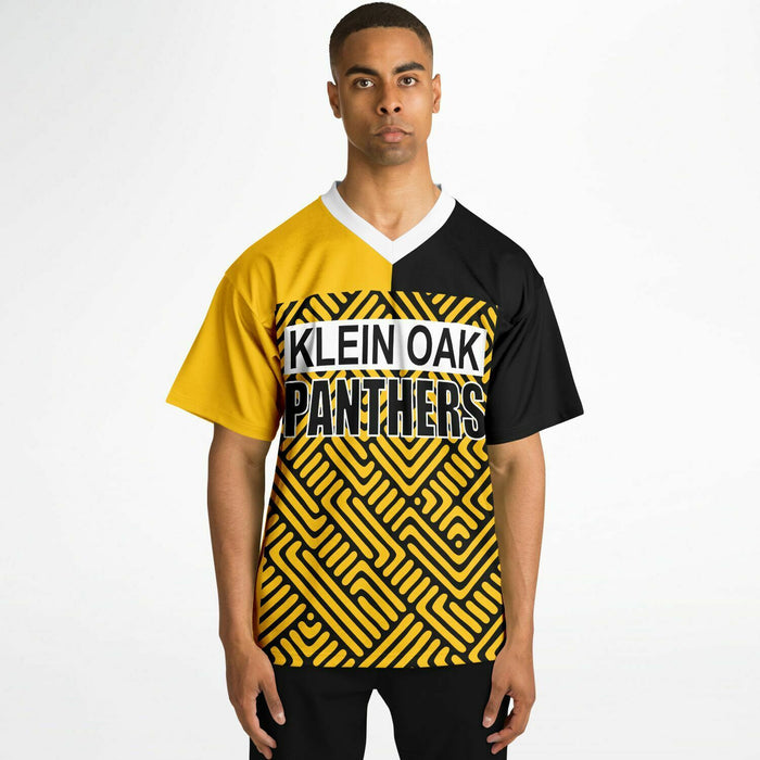 Black man wearing Klein Oak Panthers football Jersey