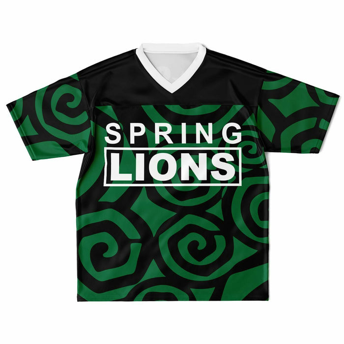 Spring Lions High School football jersey laying flat - front 