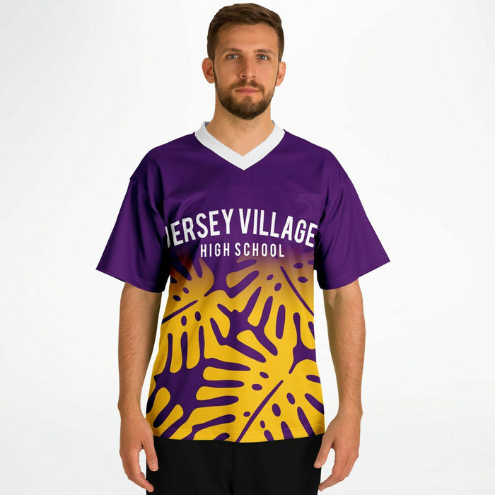 Man wearing Jersey Village Falcons football jersey