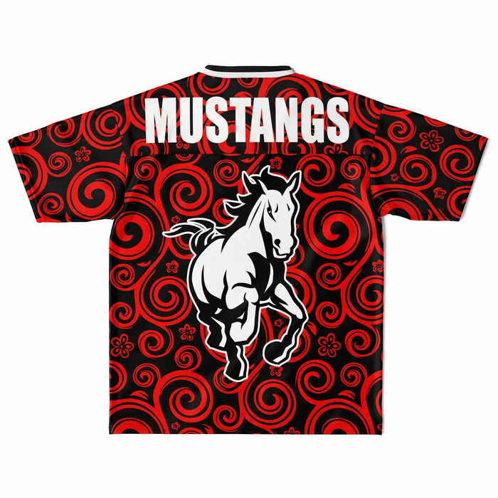 Westfield Mustangs High School football jersey laying flat - back