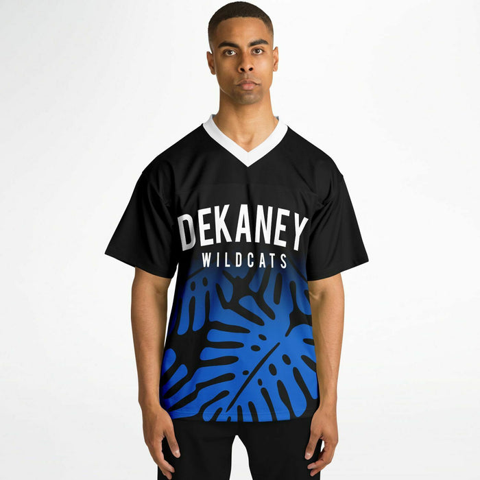 Black man wearing Dekaney Wildcats football Jersey