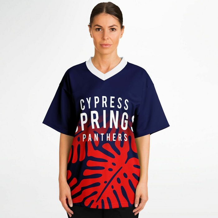 Women wearing Cypress Springs Panthers football jersey