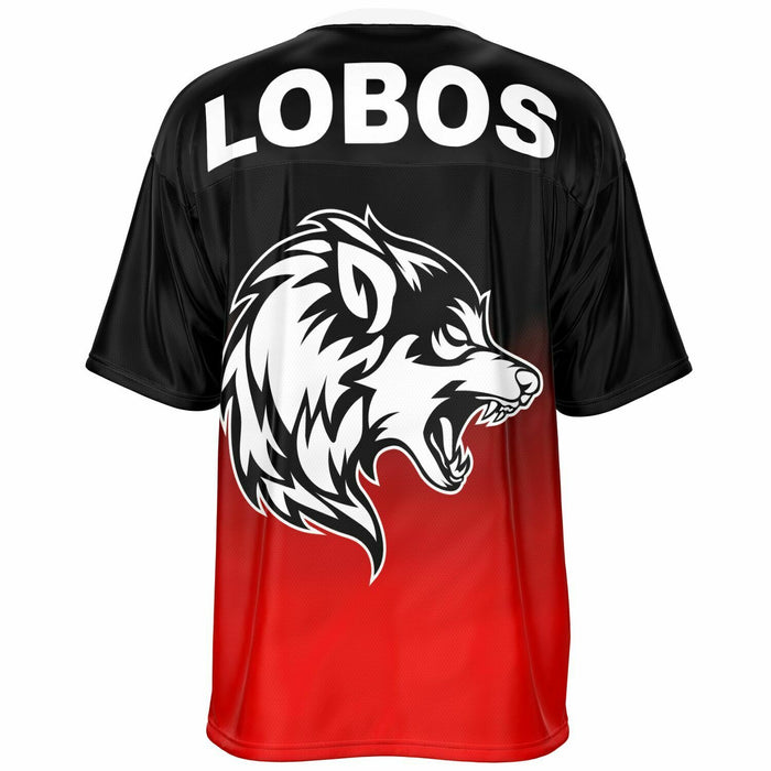 Langham Creek Lobos football jersey -  ghost view - back