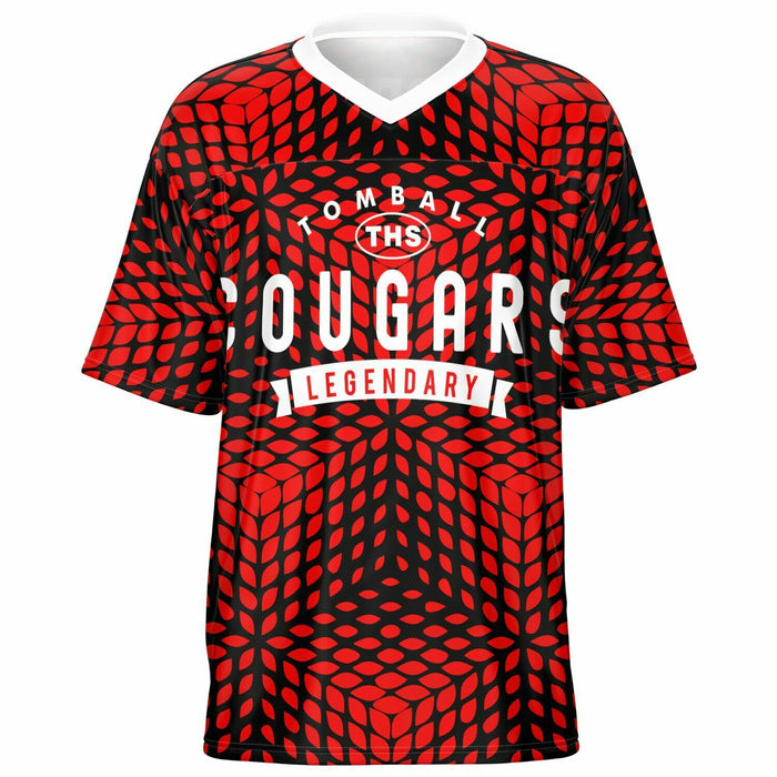 Tomball Cougars High School football jersey -  ghost view - front