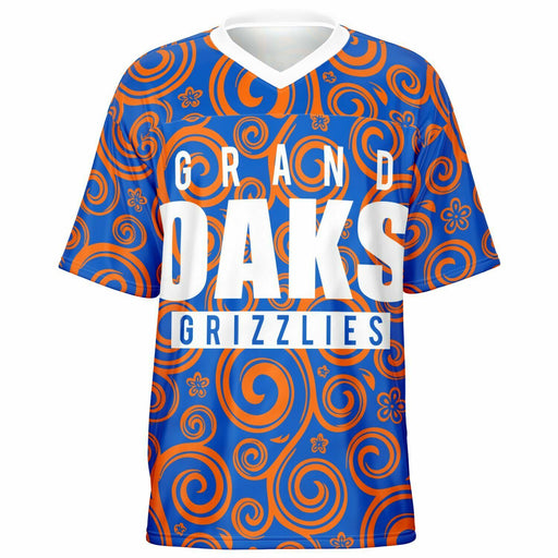 Grand Oaks Grizzlies football jersey -  ghost view - front