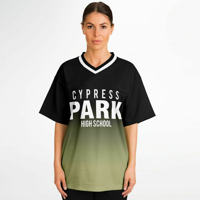 Women wearing Cypress Park Tigers football jersey 05