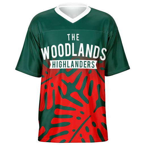 The Woodlands Highlanders High School football jersey -  ghost view - front