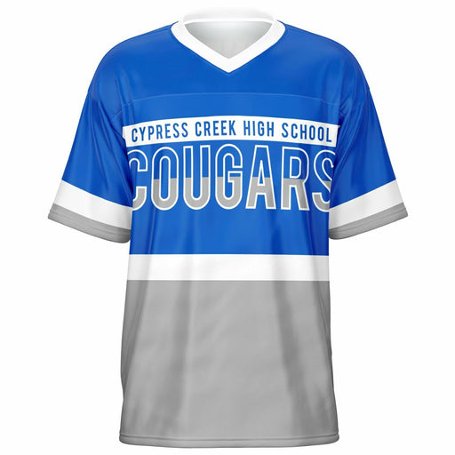 Cypress Creek Cougars football jersey -  ghost view - front