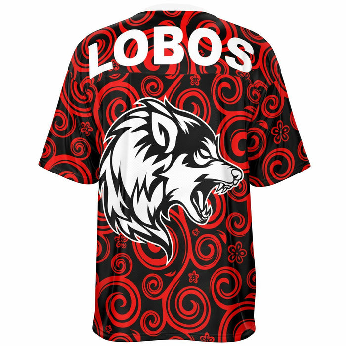 Langham Creek Lobos football jersey -  ghost view - back