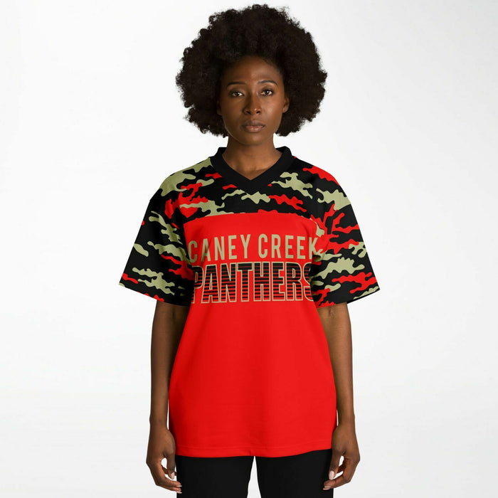 Black woman wearing Caney Creek Panthers football Jersey 08