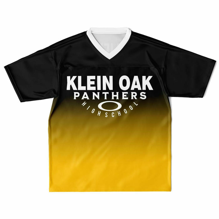 Klein Oak Panthers football jersey laying flat - front 