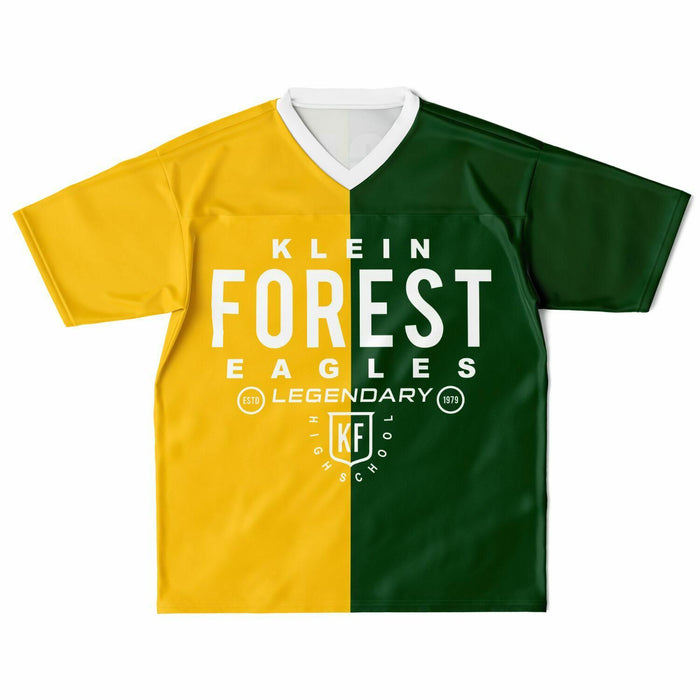 Klein Forest Eagles football jersey laying flat - front 