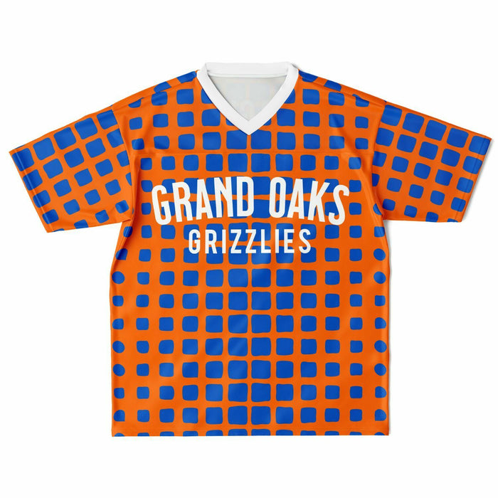 Grand Oaks Grizzlies football jersey laying flat - front 