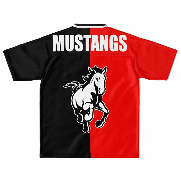 Westfield Mustangs High School football jersey laying flat - back