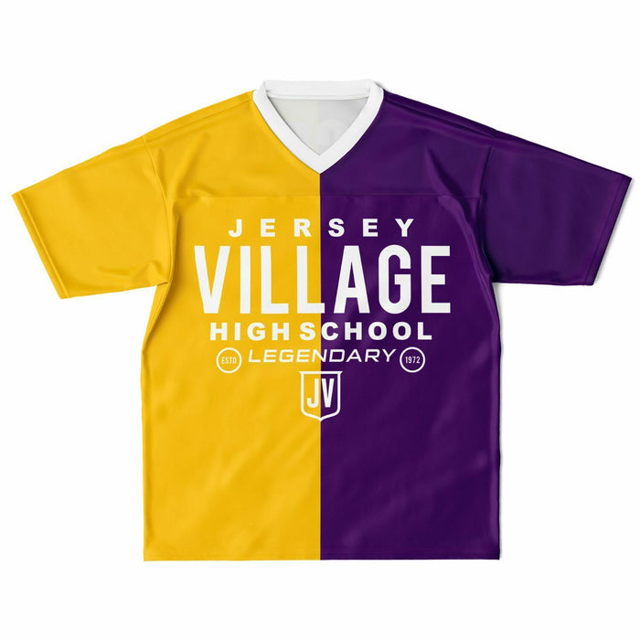 Jersey Village Falcons football jersey laying flat - front 