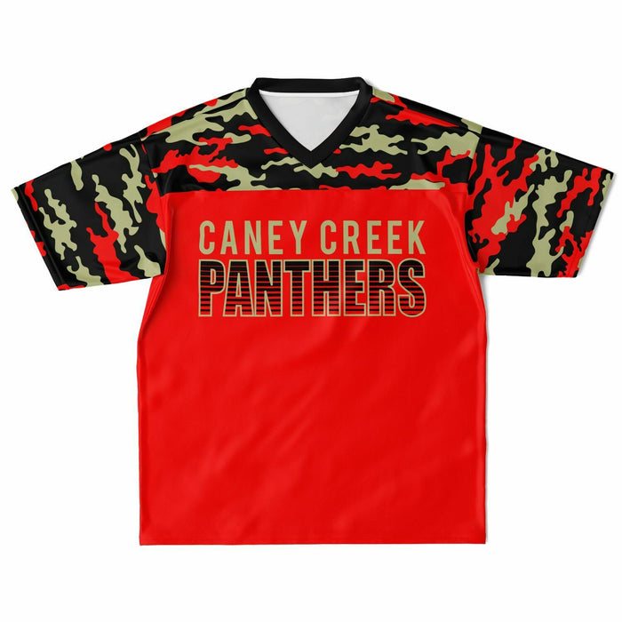 Caney Creek Panthers football jersey laying flat - front  08