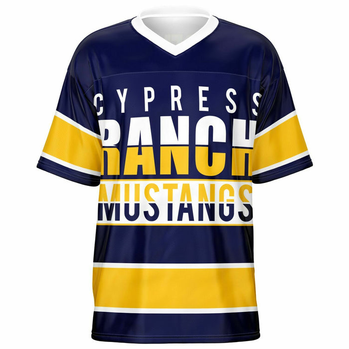 Cypress Ranch Mustangs football jersey -  ghost view - front