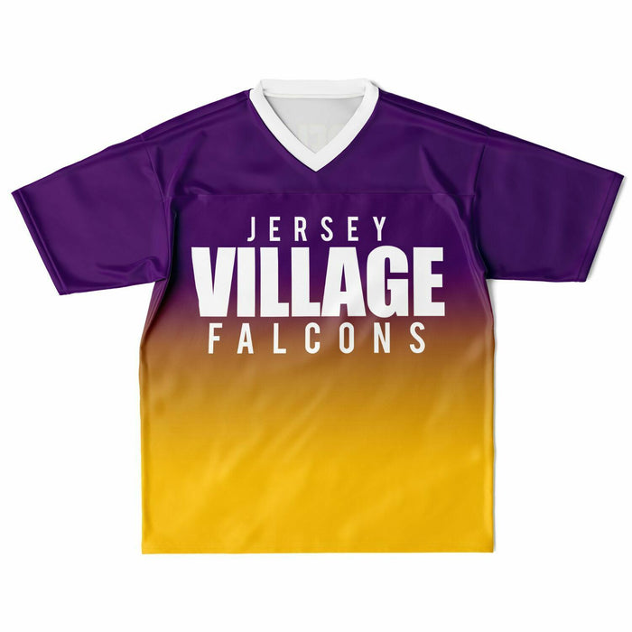 Jersey Village Falcons football jersey laying flat - front 