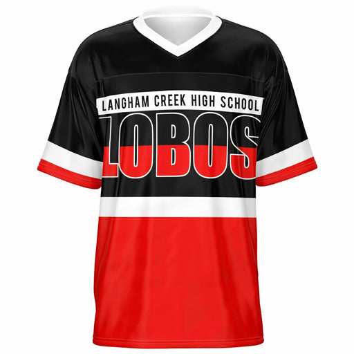 Langham Creek Lobos football jersey -  ghost view - front