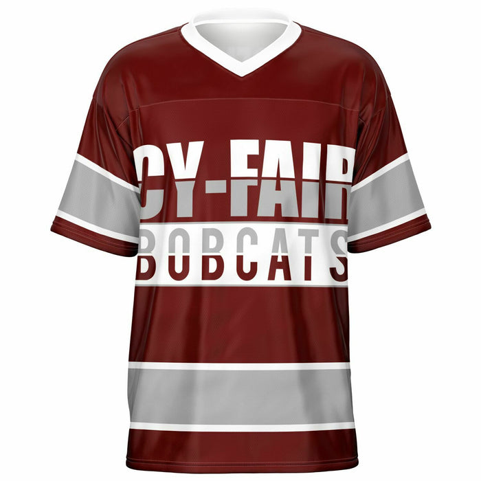 Cy-Fair Bobcats football jersey -  ghost view - front